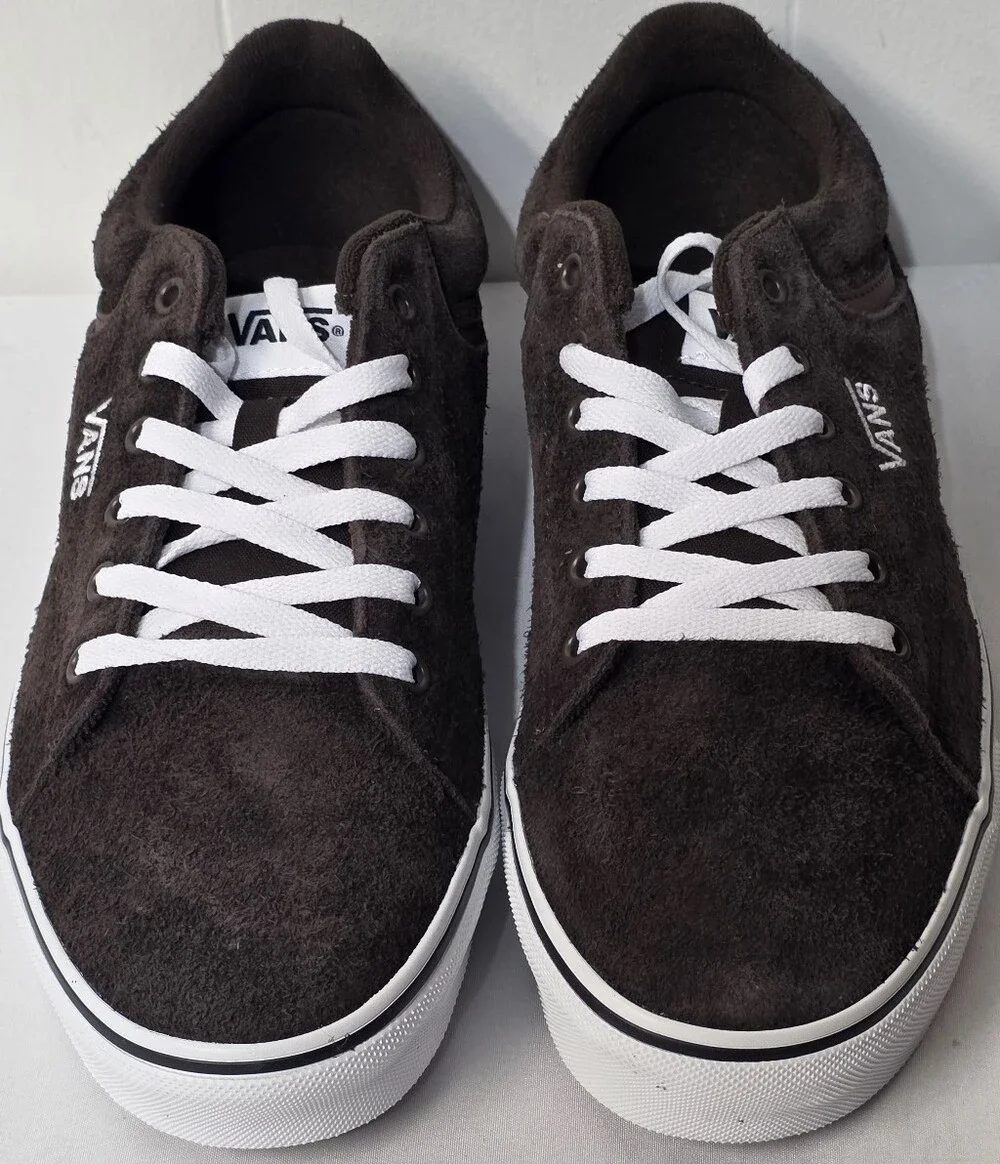 Vans Selden Hairy Suede Demitasse Size 10.5 Brown Low-Top Sneakers